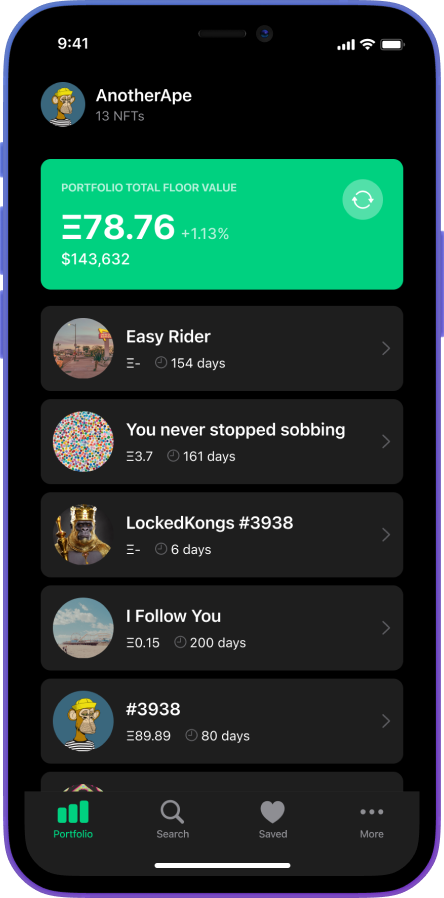 Track your NFT Portfolio in real time